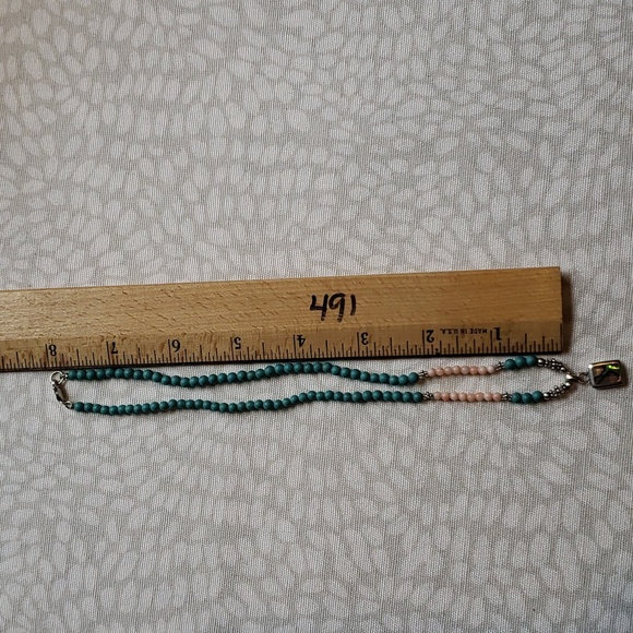 Mother of Pearl Sterling Silver Pendant on Beaded Necklace - Picture 5 of 6